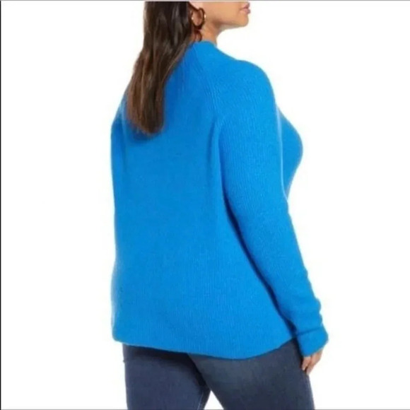 Halogen Nordstrom Mock Neck Sweater Top Blue 2X 2 - Picture 2 of 8